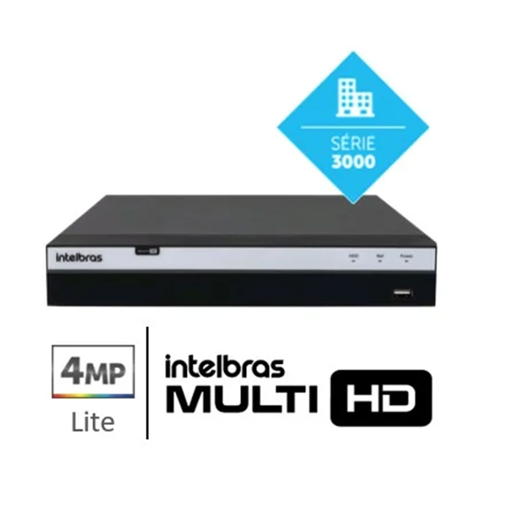 STAND ALONE DVR MULTI-HD INTELBRAS MHDX 3108 48 MBPS DETECÇÃO DE FACE GRAVAÇÃO 4M LITE